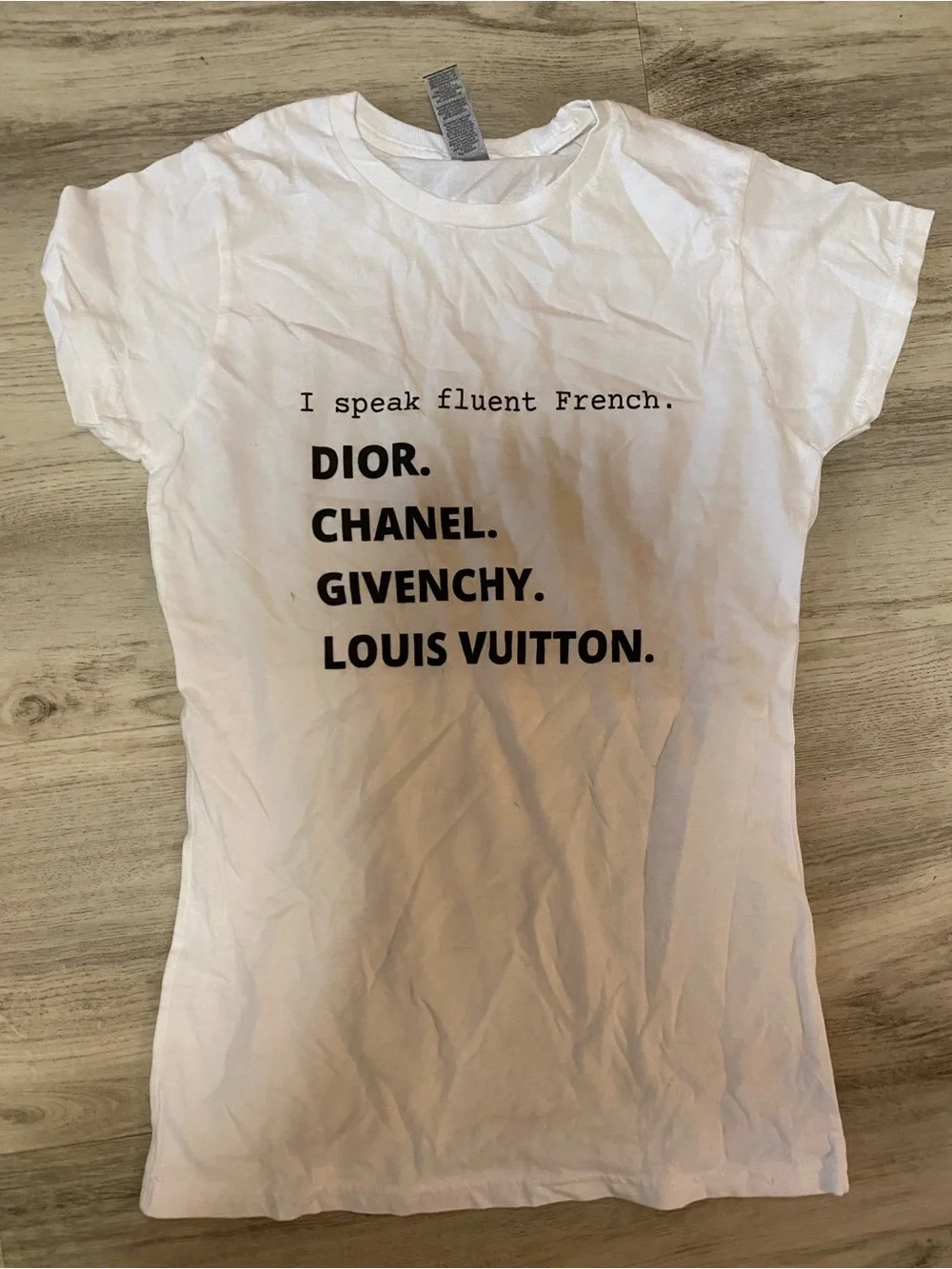 I speak fluent French: Designers shirt- NWOT